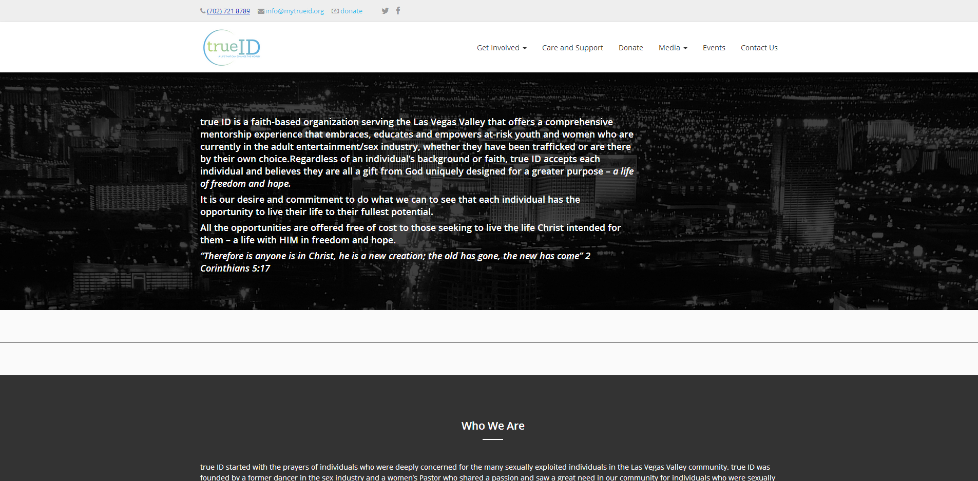 Homepage for true ID
